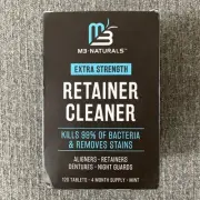 M3 Naturals Retainer and Denture Cleaner 120 Tablets Removes Bad Odors Stains
