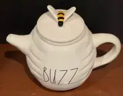 Rae Dunn BUZZ Teapot Beehive with Bee Lid