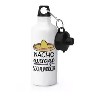 Nacho Average Social Worker Sports Water Bottle Worlds Best Funny Awesome