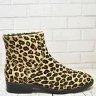 Womens Clarks Pure Rosa Leather Animal Print Zip Up Ankle Boots UK 3 D RRP £89