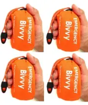 4Ps Emergency Sleeping Bag,Survival Bivy Camping Outdoor Thermal Blanket Whistle