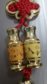 Gold-plated Double Vase Feng Shui Happiness Prosperity