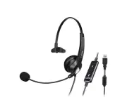 USB Headset with Microphone Noise Cancelling & Audio Control - Office PC Laptop