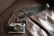 Handmade Real Leather camera neck strap for Film EVIL DSLR camera Black 01-114