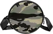 [FVQL] Round Crossbody Bag Purse Messenger Bag Shoulder Bag, camouflage pattern