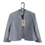 phase eight petite womens daisy jacket pal blue long sleeve open front size 14