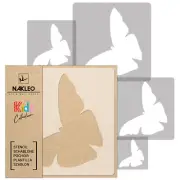5x reusable PLASTIC Stencils 13.4" to 3.5" Nursery KIDS Template BUTTERFLIES #2