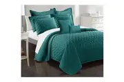 9 Pieces Interlaced Vine Comforter Set Teal by Ramesses