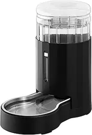 Water Dispenser for Dogs, 6L Gravity Large Capacity Stainless Steel Water Dispenser for Cats, 100% BPA Free Automatic Pet Waterer for Cats & Small/Medium Dogs, Black