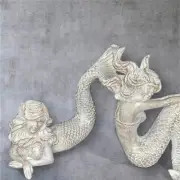 10”Mermaid statue Figurine ￼ White Shiny Silver ￼gold Rustic price per1