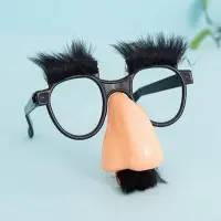 在飛比找蝦皮購物優惠-萬聖節黑鬍子眼鏡塑料大鼻子搞笑把戲傻瓜道具兒童表演眼鏡