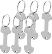 Uonlytech 6Pcs Key Ring Trolley Tokens Portable Remover for Shopping Carts Keychain Holders for Grocery Store Supplies Compact and Lightweight Design