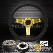 GOLD STEERING WHEEL + BLACK QUICK RELEASE FOR NISSAN PULSAR MAXIMA ALTIMA SENTRA (for: Nissan)