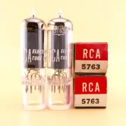 Two RCA 5763 Tubes NOS NIB Foil D Getters Match Dates GM[%]: 96 103 AMPLITREX