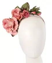 Pink Max Alexander vintage flower racing fascinator headband Made Australia