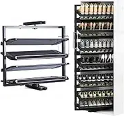 360° Rotating Metal Shoe Rack, Organize Your Closet, Space-Saving Vertical Storage Solution for Small Bedrooms; Durable Stackable Shoe Cabinet (4 Tiers) with Elongated Design