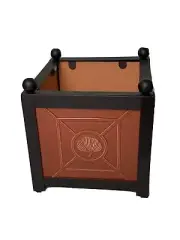 Vintage Square Planter Candle Holder Ceramic Painted Orange 8” New