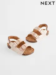 Pink Glitter Corkbed Two Strap Sandals (N35586) | $33 - $39
