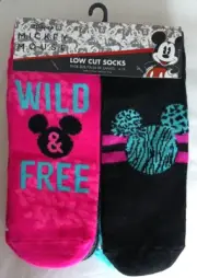 Disney MICKY MOUSE Girls Socks Low Cut 10 Pack Shoe Size 4-10 Multicolor NWT