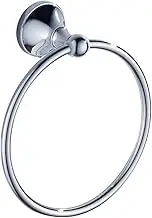 HOMSFOU Round Towel Ring Chrome Plated Copper Simple Design for Bathroom Durable Hanging Towel Holder for Home School Hotel Decor Fits All Styles