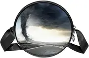 [FVQL] Round Crossbody Bag Purse Messenger Bag Shoulder Bag, Tornado Pattern
