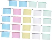 GRADENEVE 24Pcs Mesh Zipper Pouch Portable File Storage Organizer for School Office Travel Zipper Bags for Stationery Documents