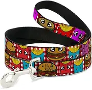 Dog Leash Burger Fries Cartoon 4 Feet Long 1.0 Inch Wide