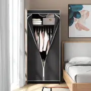 CostwayPortable Single Wardrobe with Dust-proof Cover and Zippers for Garments/Shoes/Toys