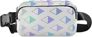 [miaozhen] Art Geometric Colorful Purple Fashionable Waist Bag Fanny Pack for businesswomen Large Capacity Croose Body Purse with Adjustable Strap for Shopping Sports Work, art geometric colorful purple, Modern