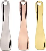 [Teensery] 3 Pcs Metal Cosmetic Spoon Spatulas Makeup Skin Care Facial Cream Mask Scoop Tool for Home Salon (Gold, Silver, Rose Gold)