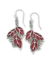 Samuel B 18K & Silver Coral Leaf Earrings