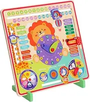 JOINPAYA 1 Set Awareness of Calendar Seasons Educational for Clock Tell The Clock Playpen Games Play Advent Calendar for Education Plaything Wooden