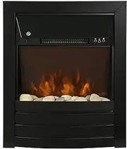 Zanussi ZEFIST1003B 2 KW Black Electric Inset Fire Stove with 2 Heat Settings, Timer and Remote Control, Independent LED Flame Effect, 20-30 m2 Room Size