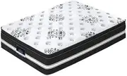 Giselle Bedding King Single Mattress Bed Mattresses Gel Memory Foam 34cm Thickness, with 5-Zone Pocket Spring System and Breathable Euro Top, 5Yrs Warranty, Medium Firm, White + Grey Vacuum Packed