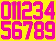 Numbers Kit(0-9),8" Tall for Sports T-Shirt Jersey Football Baseball,Iron On, Heat Transfer, Team,t-Shirt(Style A) Fluorescent Pink