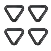 4Pcs Triangle Key Ring Spring 0.78" Metal Spring Rings Buckle Clips Black