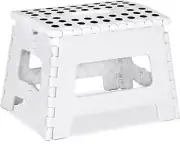 Foldable Step Stool for Kids - 11 Inches Wide and 8 Inches Pack of 1 White