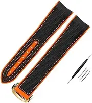 [HKIDKK] High Density Nylon Silicone Watchband For Omega Watch Band 20mm 21mm 22mm Rubber Watch Strap Folding Clasp Curved End Wristwatches Belt