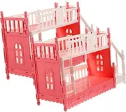 UPKOCH 16cm Miniature Double Bed for Doll House 2 Sets Boys and Girls Toy Home Decor Study Room Accessory Bunk-Bed Model Random Color