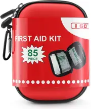 85 Pieces Hard Shell Mini Compact First Aid Kit, Small Personal Emergency Surviv