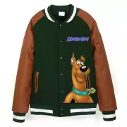 Scooby-Doo Green Wool & Leather Baseball Varsity Jacket