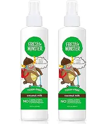 Fresh Monster Kids Detangler Spray Coconut, 2 count, 8 ounce bottles for FINE to NORMAL hair types