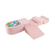 Costway 5PCS Kids Climbing Block Set Convertible Foam Couch Sofa - Pink