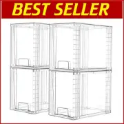 Scratchproof Clear Storage Drawers, 9.7” High for Skincare & Vanity Supplies