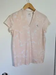 NWT WOMEN'S PUMA CLOUDSPUN MARBLE POLO, SIZE: XL, COLOR: CLOUD PINK (J548)