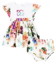 [Dolce & Gabbana Kids] Dolce & Gabbana Kids Baby DG cotton dress and bloomers set M 24-30 multicoloured