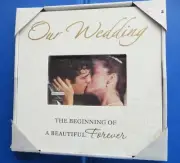 FRAME, "Our Wedding ~ The Beginning of a Beautiful Forever" 4" X 6" Photo NEW