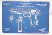 browning 1911 pistol USA patent blueprint 2x3 fridge magnet 2A 2nd amendment
