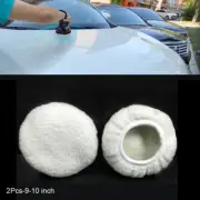2Pcs 9-10 inch Lambs Wool Buffing Polishing Pad Bonnet Sanding On Car Buffer Pad