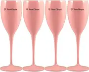 [Veuve Clicquot] Rosé Acrylic Champagne Flutes x 4, (Pack of 4)